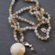 GEKNOOPTE KETTING VAN TOPAAS JADE KRALEN - € 19,-